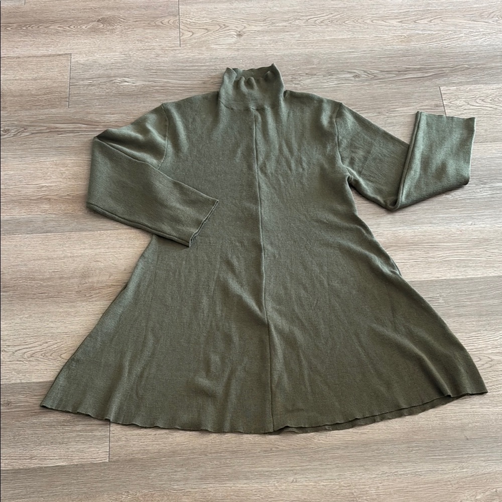 H&M Sage Green Turtleneck Sweater Dress